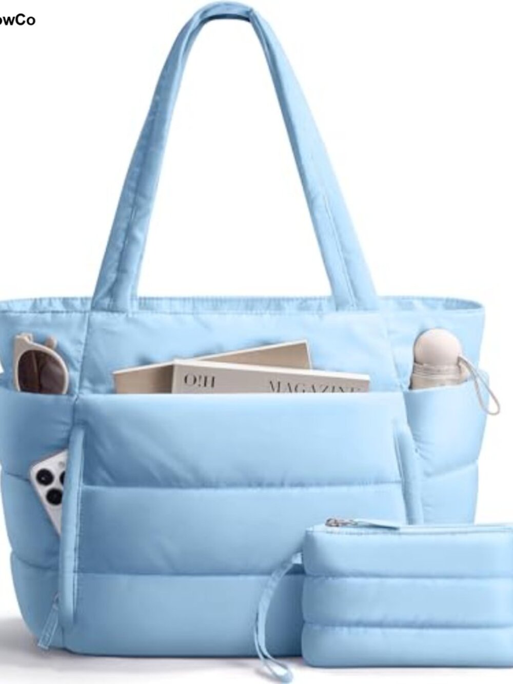 Puffer Tote Bag Lightweight Puffy Travel Gym Work Bag